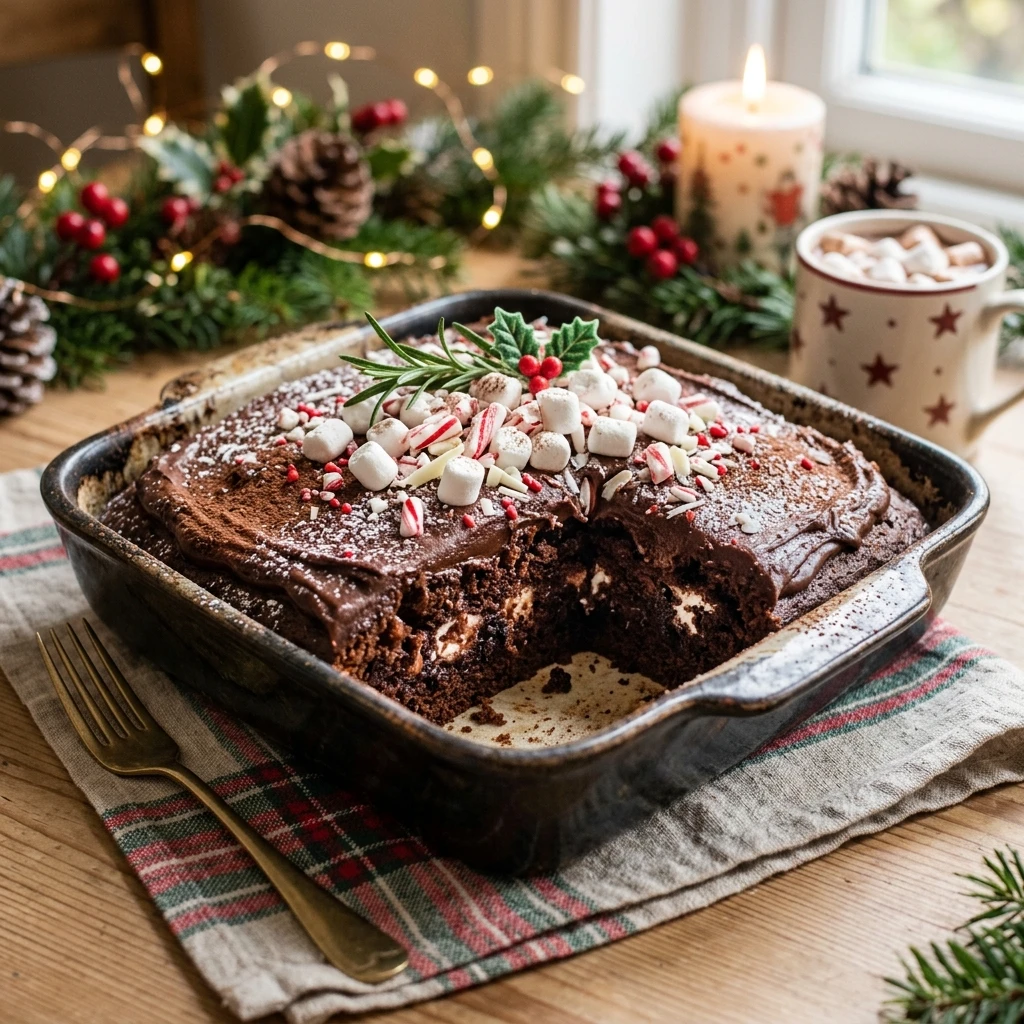 Dump And Bake Hot Chocolate Christmas Cake 3 Ingredient