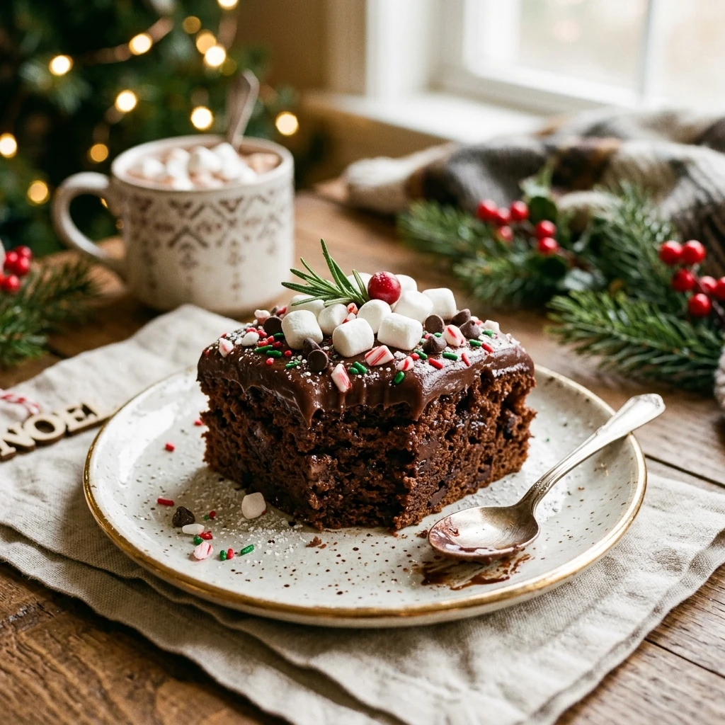 Dump And Bake Hot Chocolate Christmas Cake 3 Ingredient