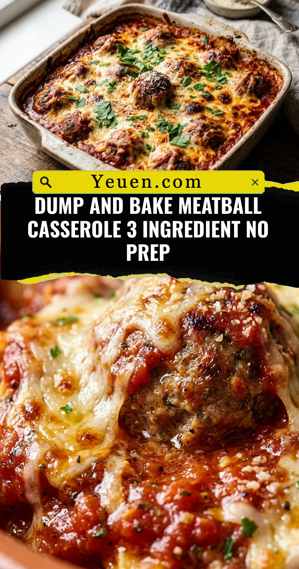 Dump And Bake Meatball Casserole 3 Ingredient No Prep