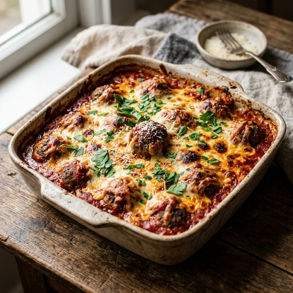 Dump And Bake Meatball Casserole 3 Ingredient No Prep