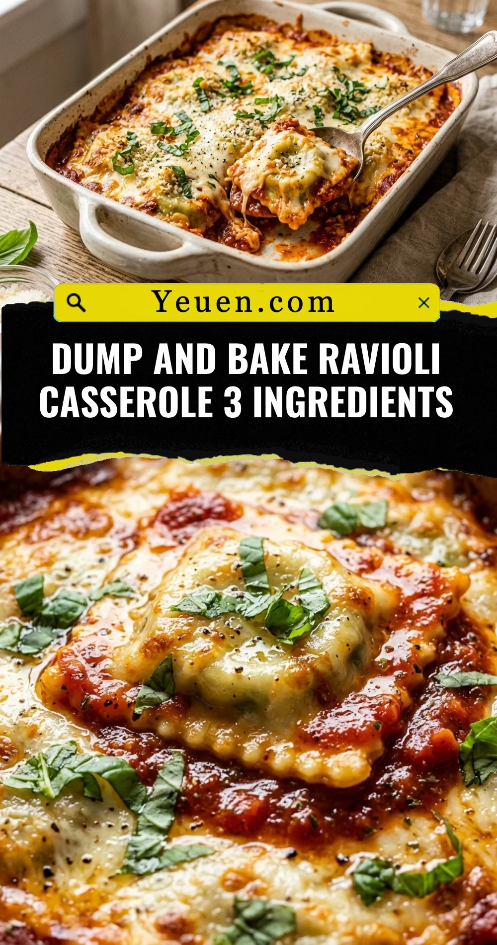 Dump And Bake Ravioli Casserole 3 Ingredients