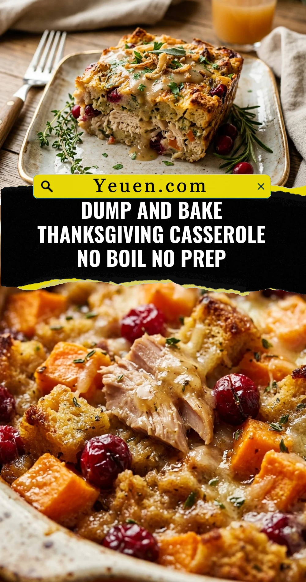 Dump And Bake Thanksgiving Casserole No Boil No Prep