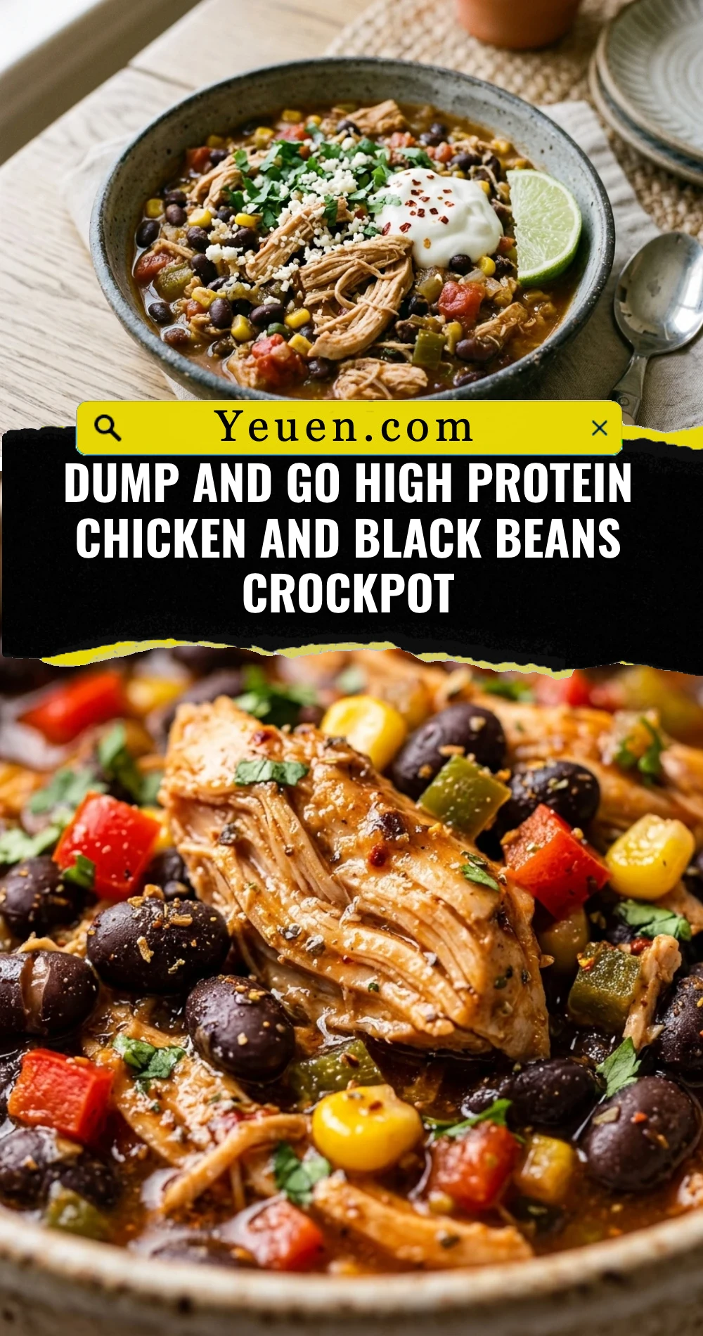 Dump And Go High Protein Chicken And Black Beans Crockpot