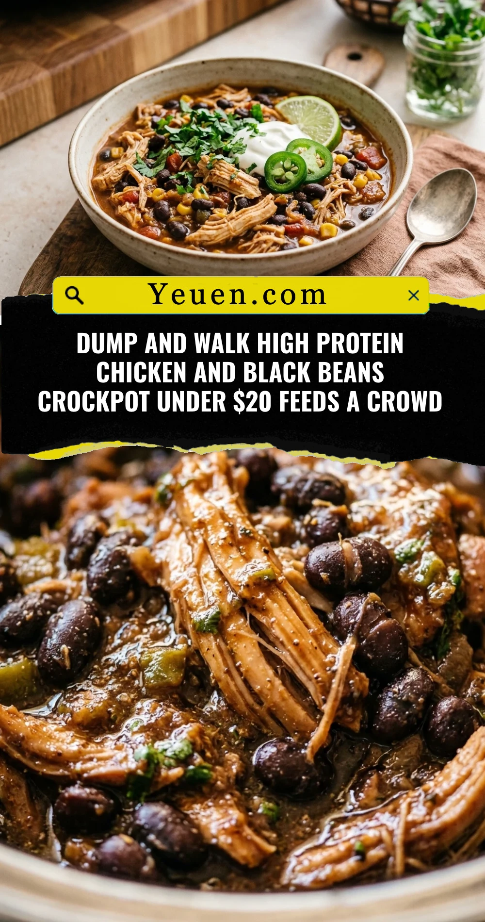 Dump And Walk High Protein Chicken And Black Beans Crockpot Under $20 Feeds A Crowd