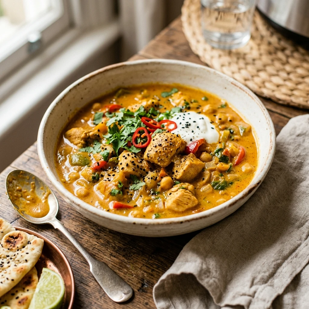 Dump And Walk High Protein Chicken Curry Crockpot Easy