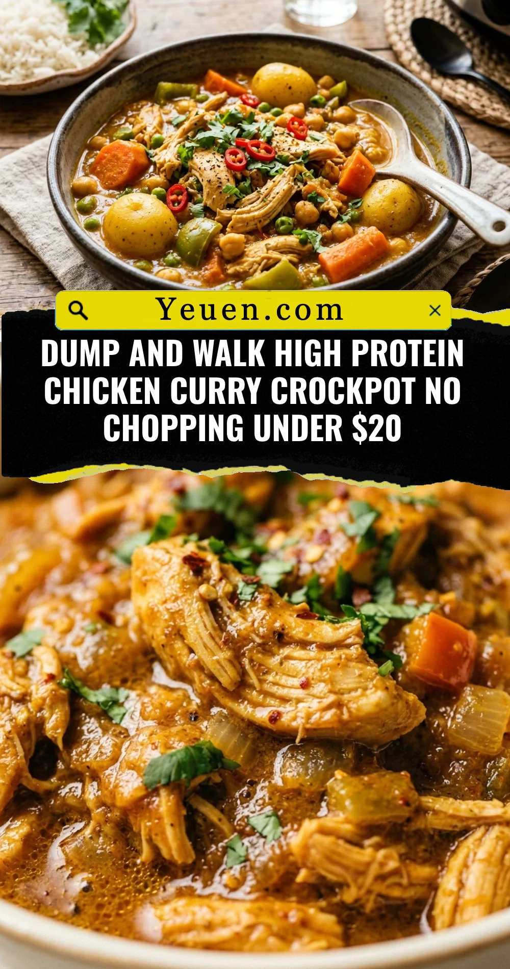 Dump And Walk High Protein Chicken Curry Crockpot No Chopping Under $20