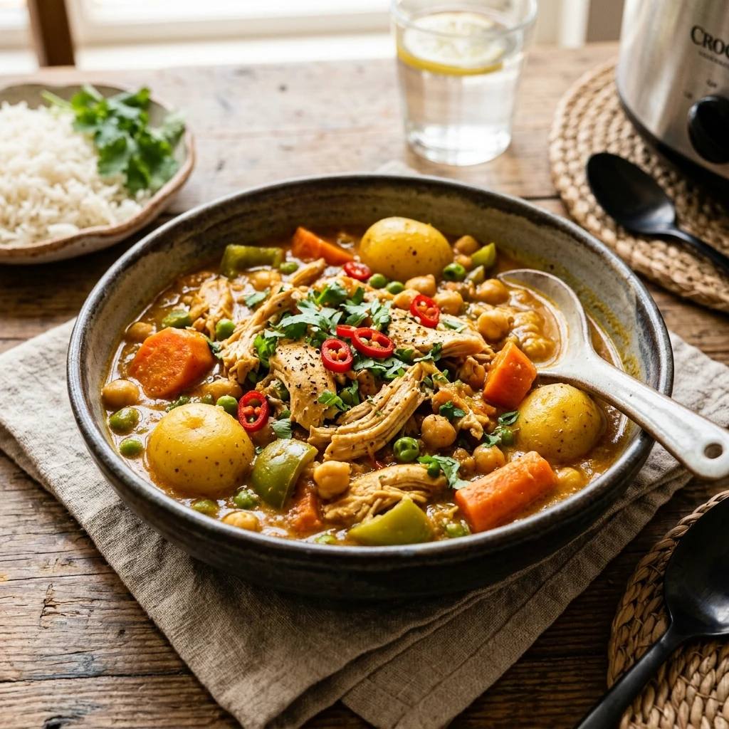 Dump And Walk High Protein Chicken Curry Crockpot No Chopping Under $20