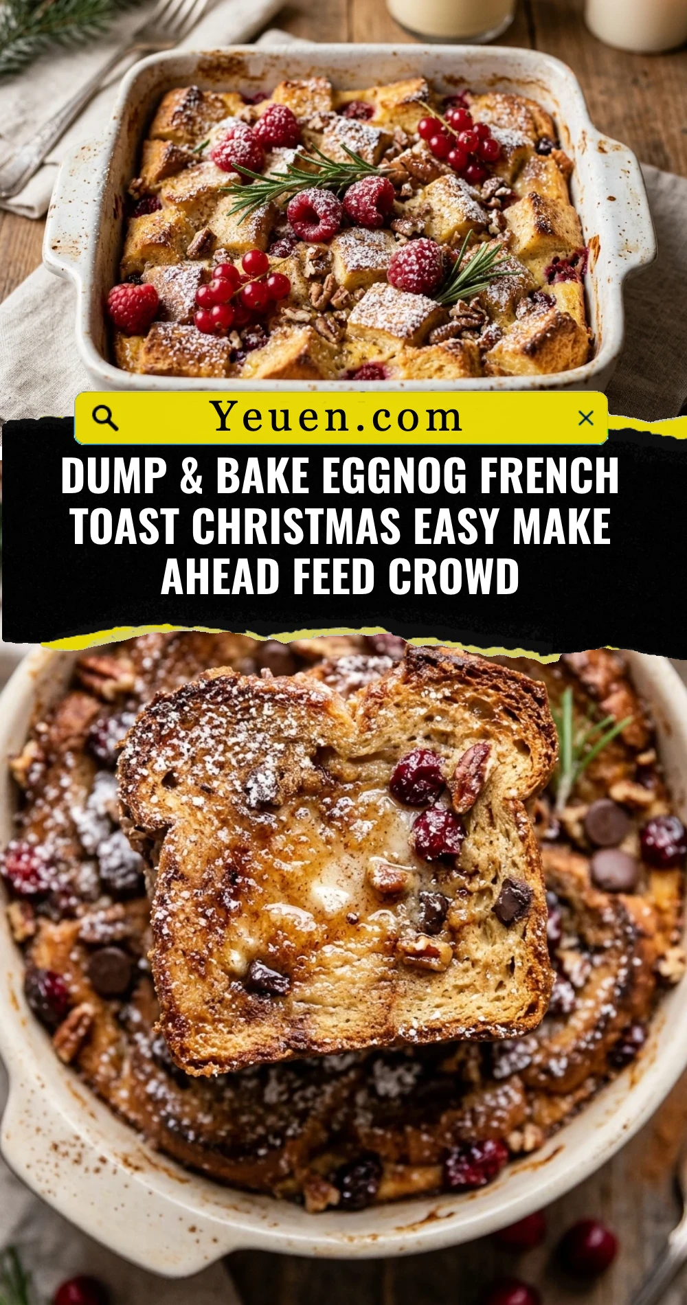 Dump & Bake Eggnog French Toast Christmas Easy Make Ahead Feed Crowd