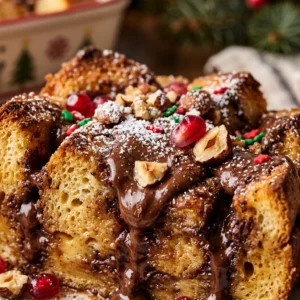Dump & Bake Nutella French Toast Christmas Easy Make Ahead Feed Crowd