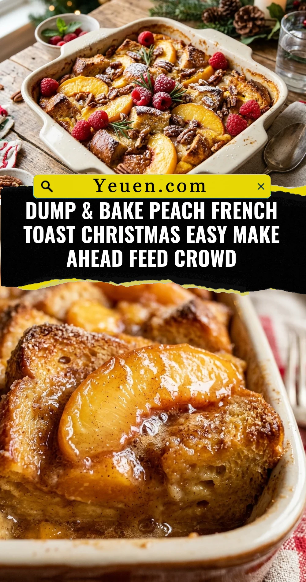 Dump & Bake Peach French Toast Christmas Easy Make Ahead Feed Crowd