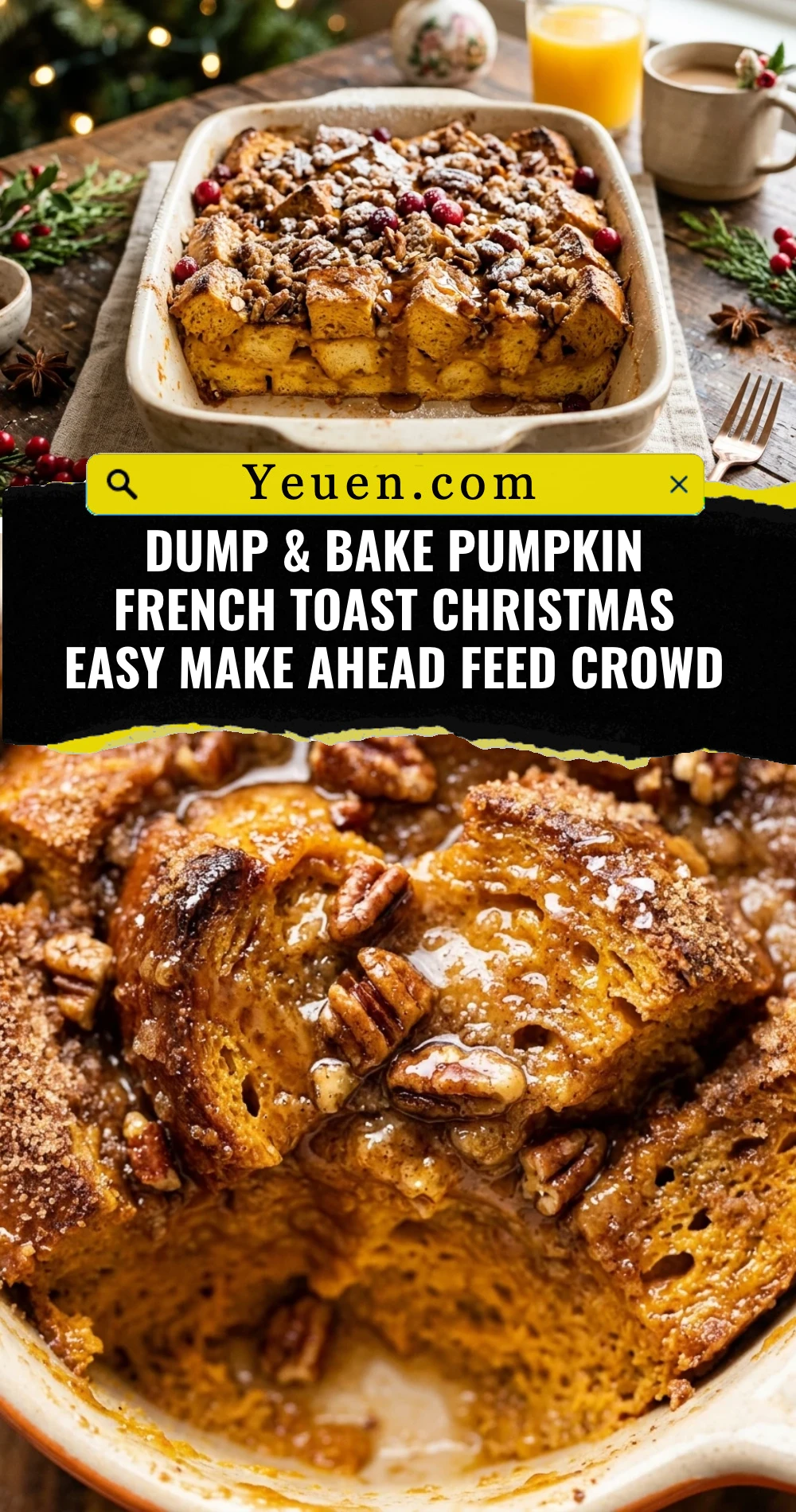 Dump & Bake Pumpkin French Toast Christmas Easy Make Ahead Feed Crowd