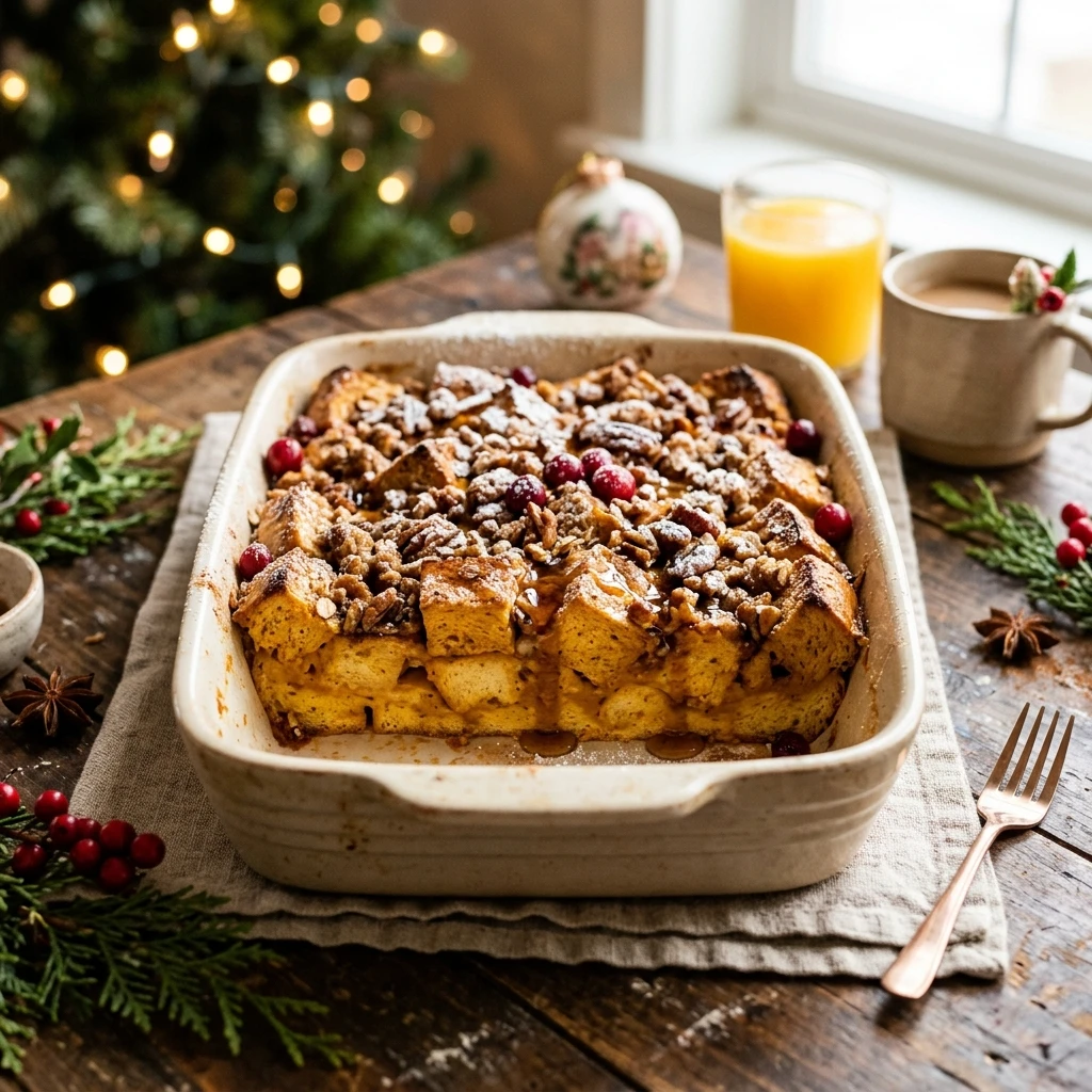 Dump & Bake Pumpkin French Toast Christmas Easy Make Ahead Feed Crowd