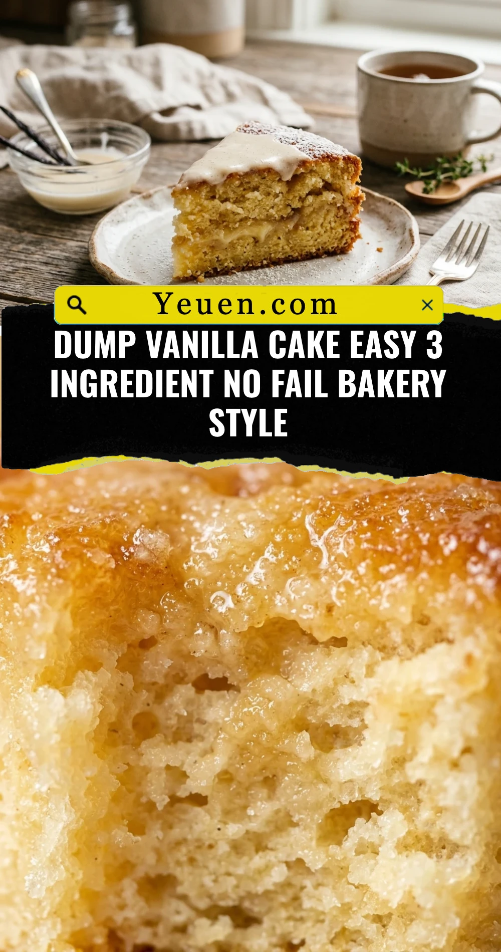 Dump Vanilla Cake Easy 3 Ingredient No Fail Bakery Style