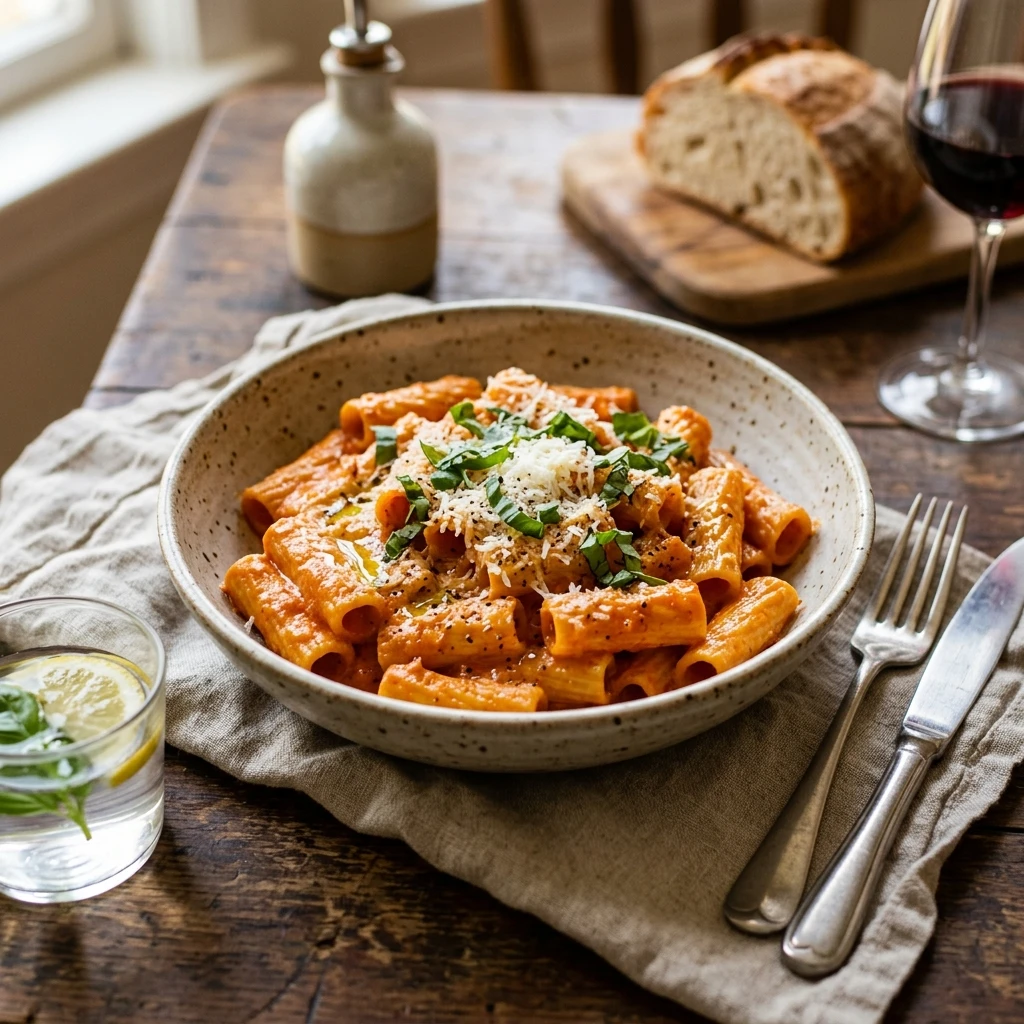 Easy $3 Dinner Creamy Tomato Pasta No Meat Needed