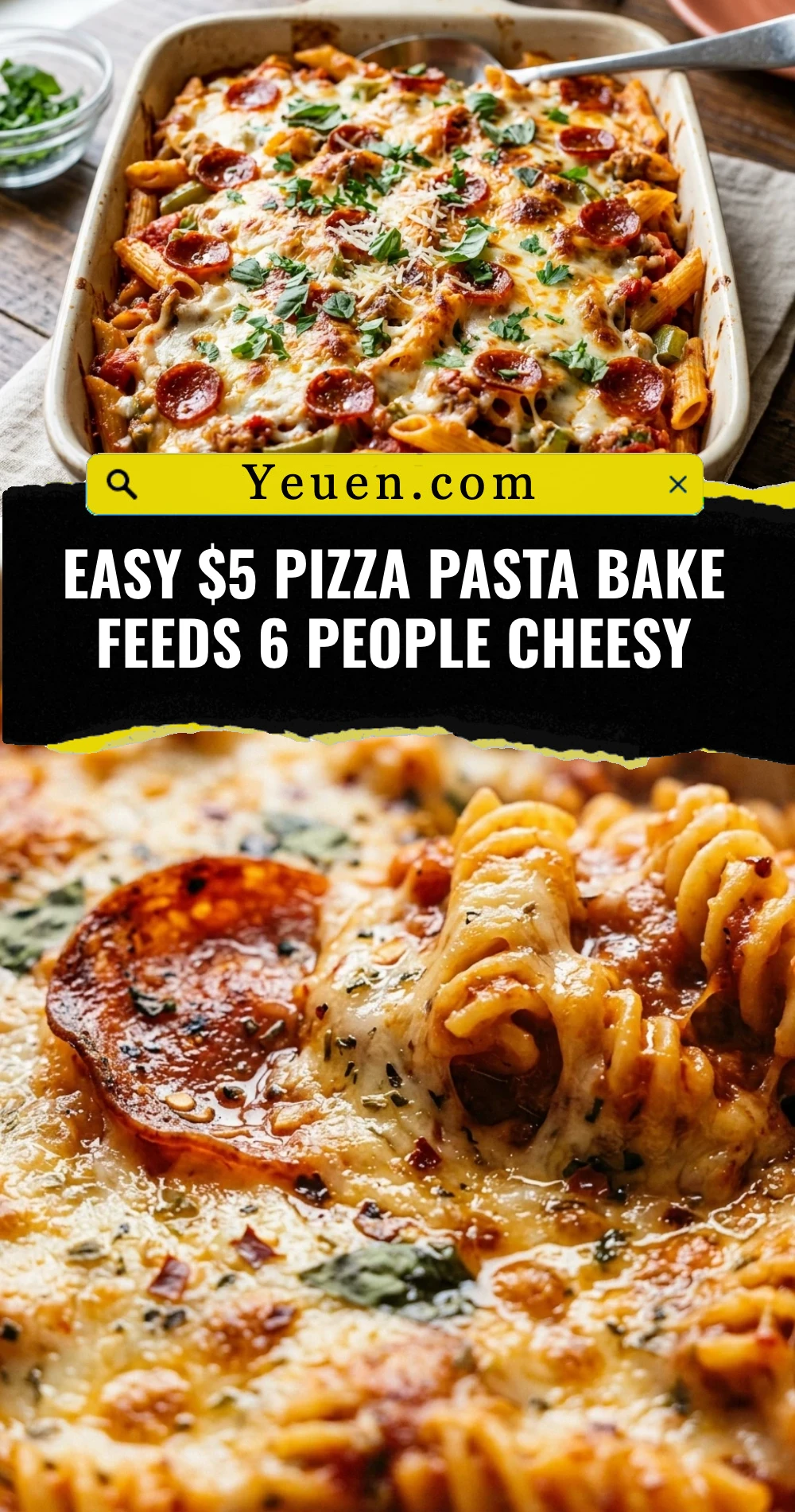 Easy $5 Pizza Pasta Bake Feeds 6 People Cheesy