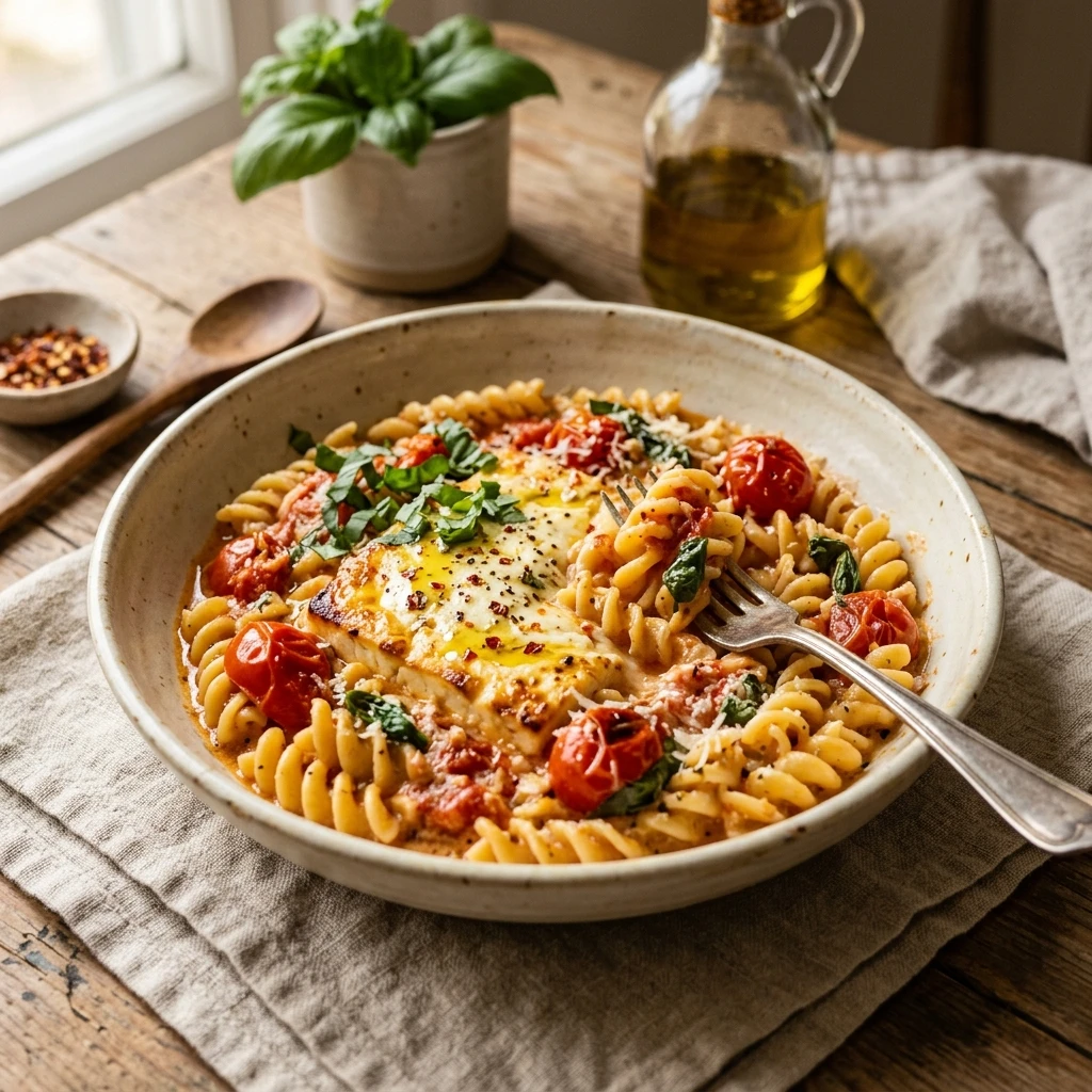 Easy Baked Feta Pasta TikTok Famous