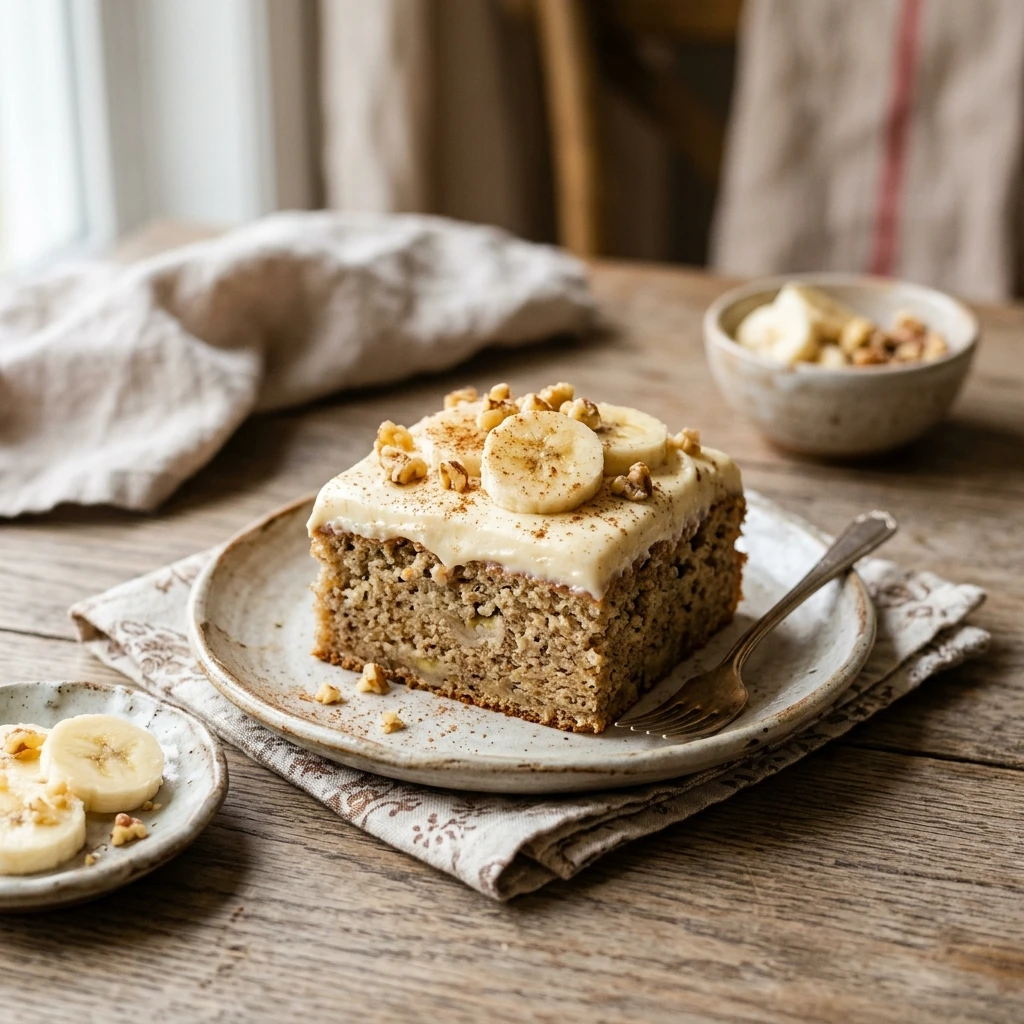 Easy Banana Cake 3 Ingredient No Fail Box Mix Hack Bakery Style
