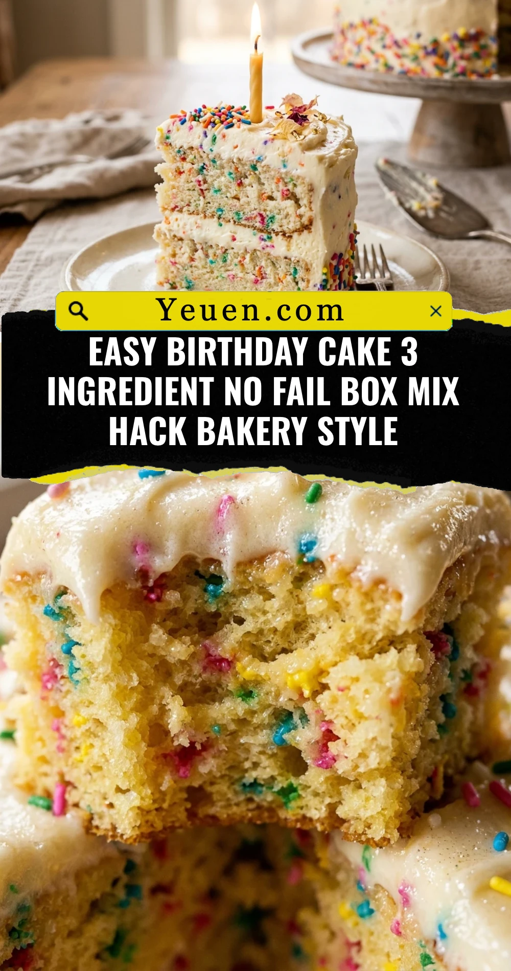 Easy Birthday Cake 3 Ingredient No Fail Box Mix Hack Bakery Style