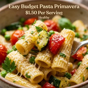 Easy Budget Pasta Primavera $1.50 Per Serving Healthy