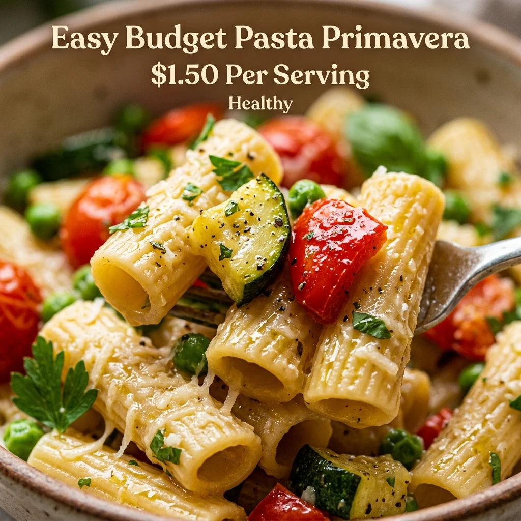 Easy Budget Pasta Primavera $1.50 Per Serving Healthy