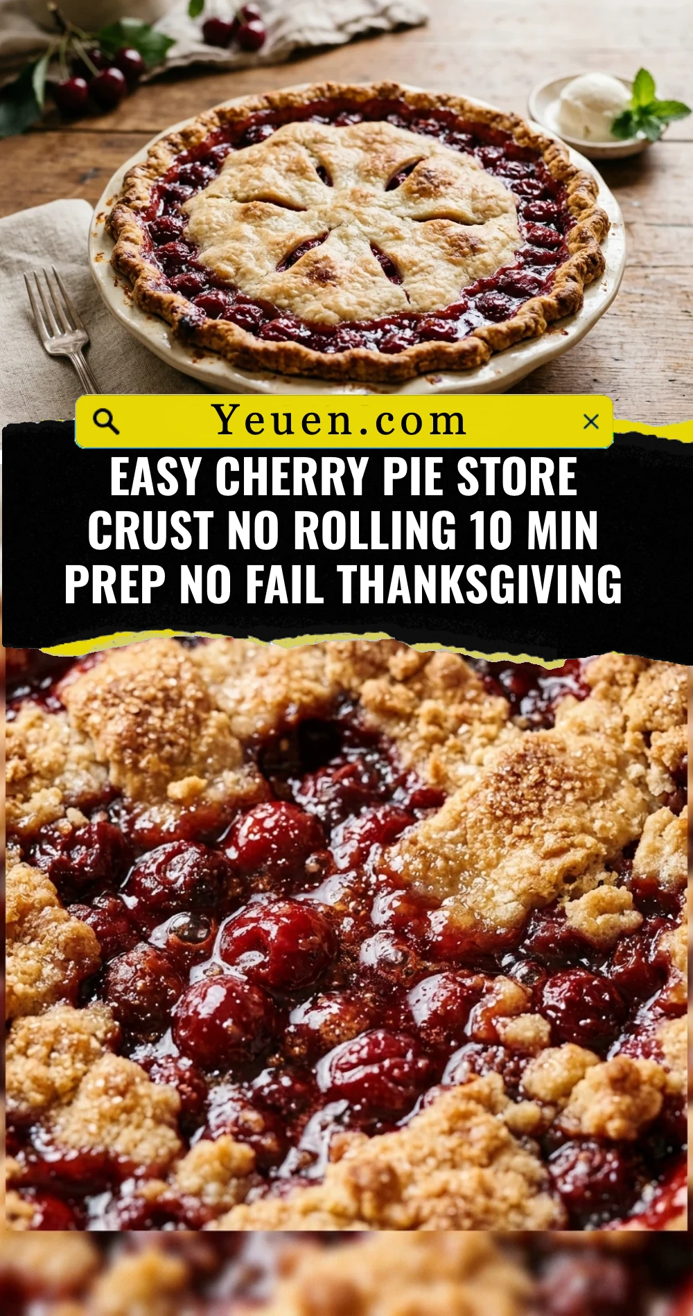 Easy Cherry Pie Store Crust No Rolling 10 Min Prep No Fail Thanksgiving