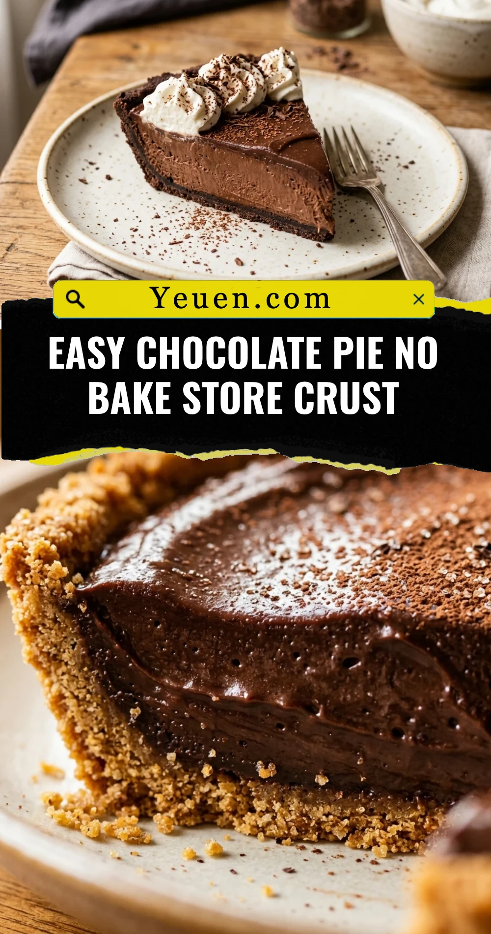 Easy Chocolate Pie No Bake Store Crust