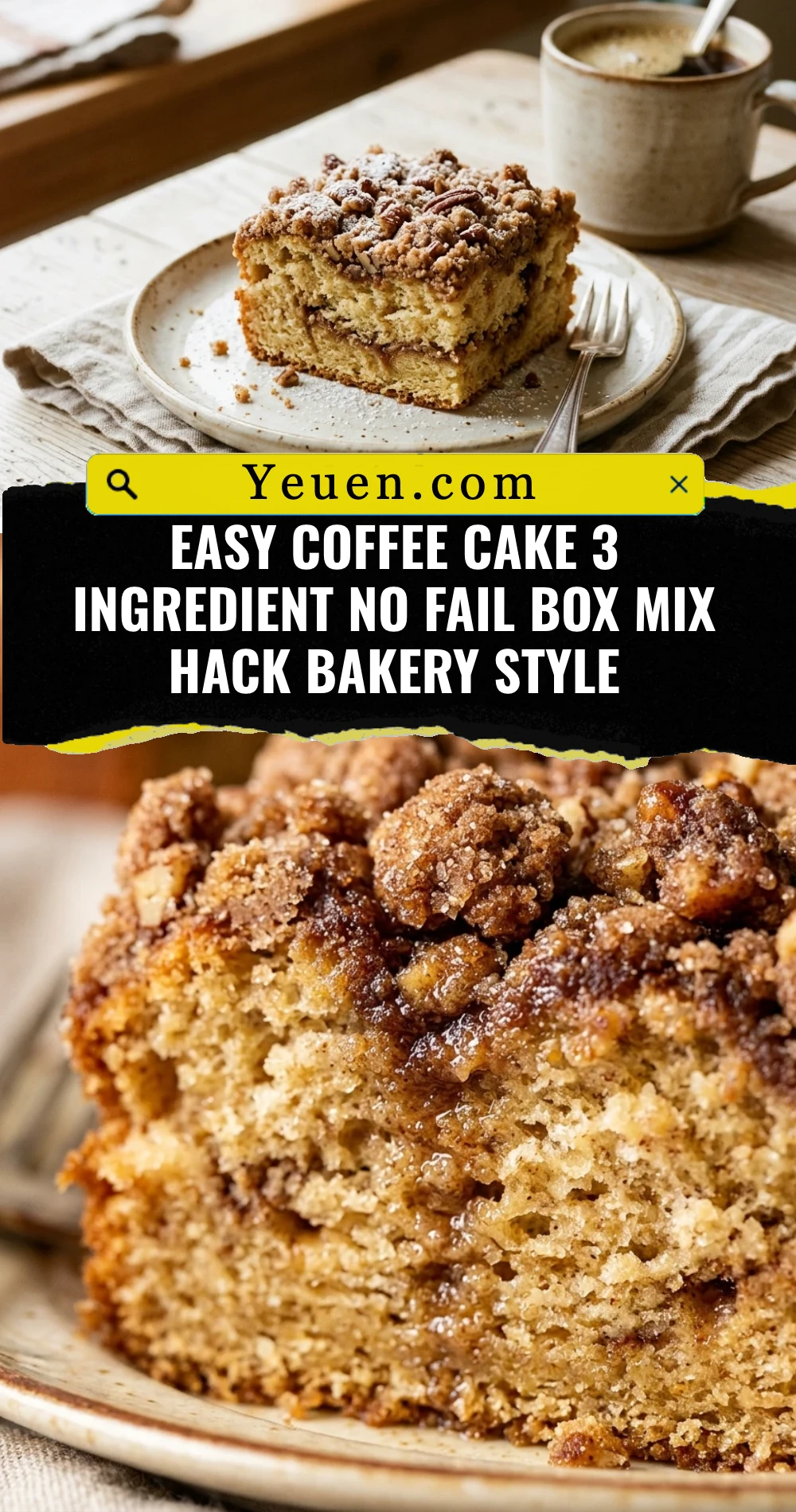 Easy Coffee Cake 3 Ingredient No Fail Box Mix Hack Bakery Style