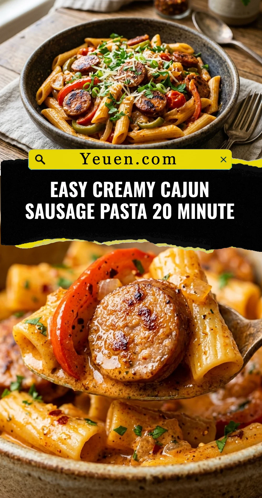 Easy Creamy Cajun Sausage Pasta 20 Minute