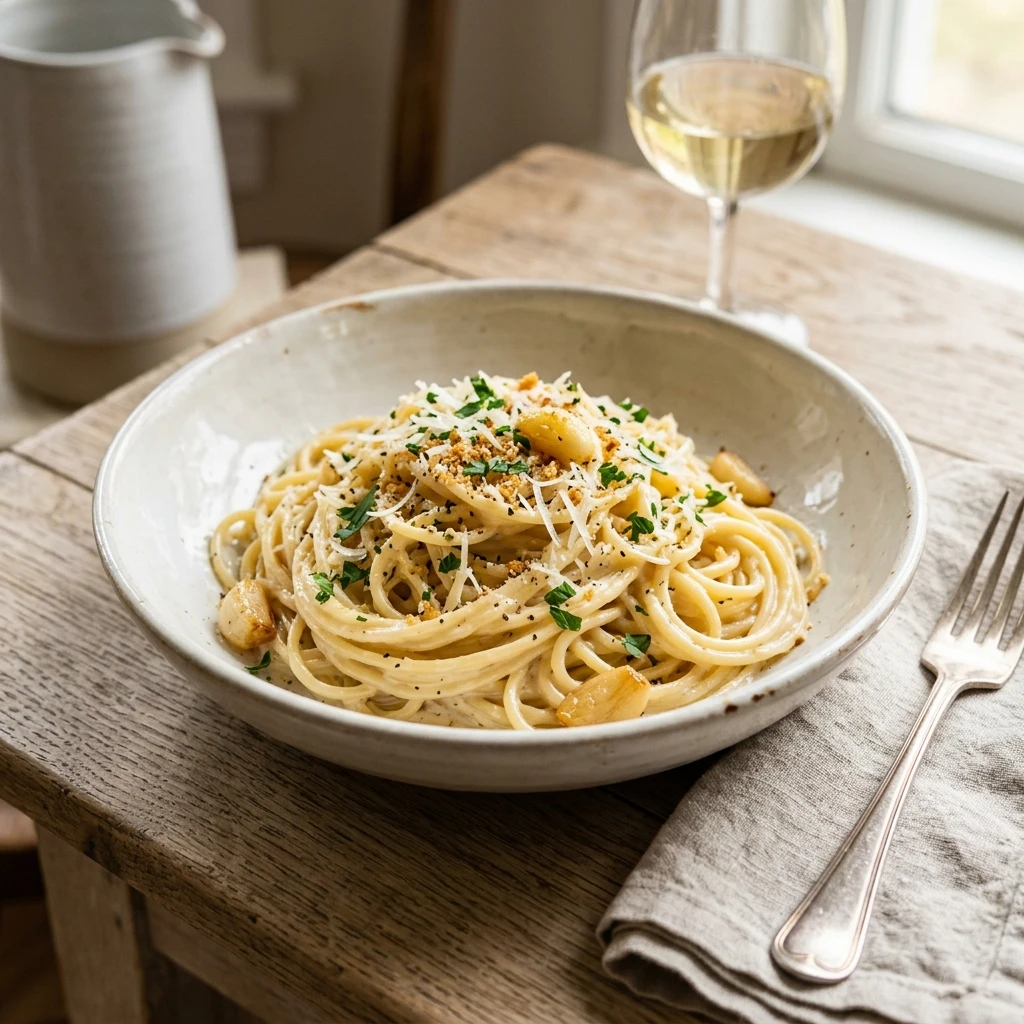 Easy Creamy Garlic Parmesan Pasta Ready In 20 Min