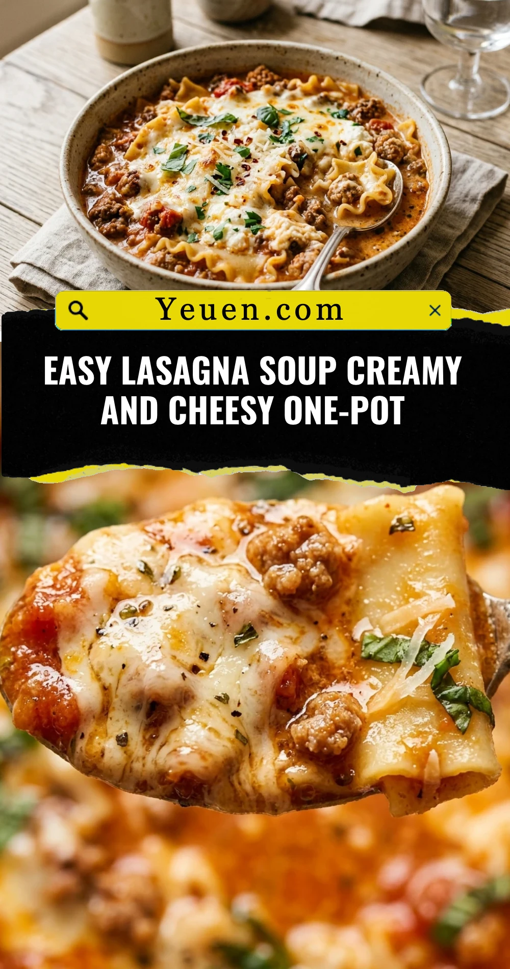 Easy Lasagna Soup Creamy And Cheesy One-Pot
