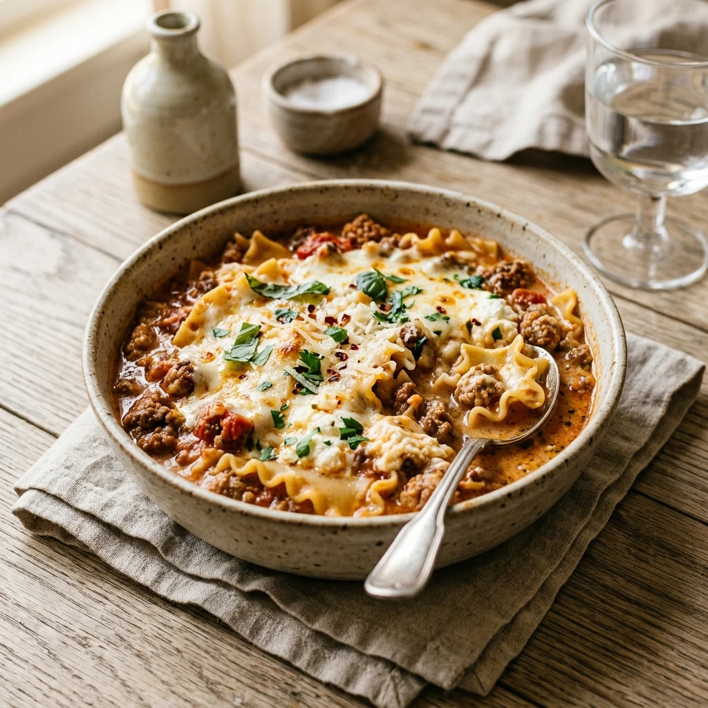 Easy Lasagna Soup Creamy And Cheesy One-Pot
