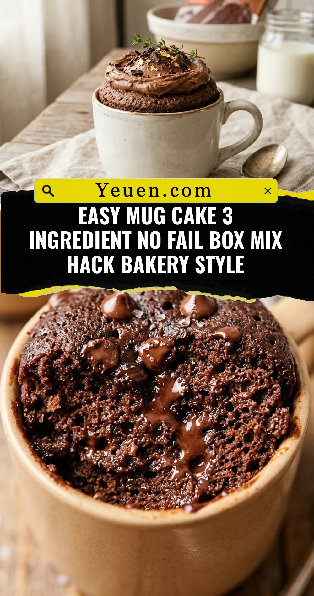 Easy Mug Cake 3 Ingredient No Fail Box Mix Hack Bakery Style