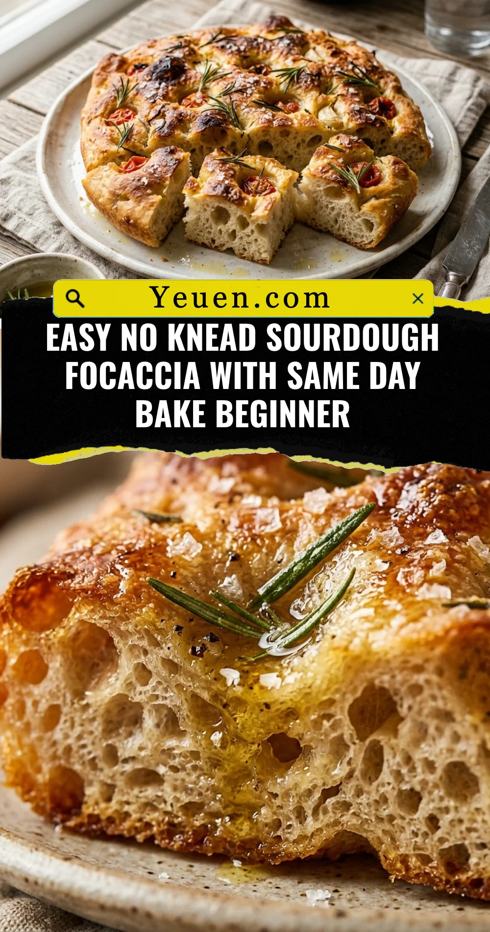 Easy No Knead Sourdough Focaccia With Same Day Bake Beginner