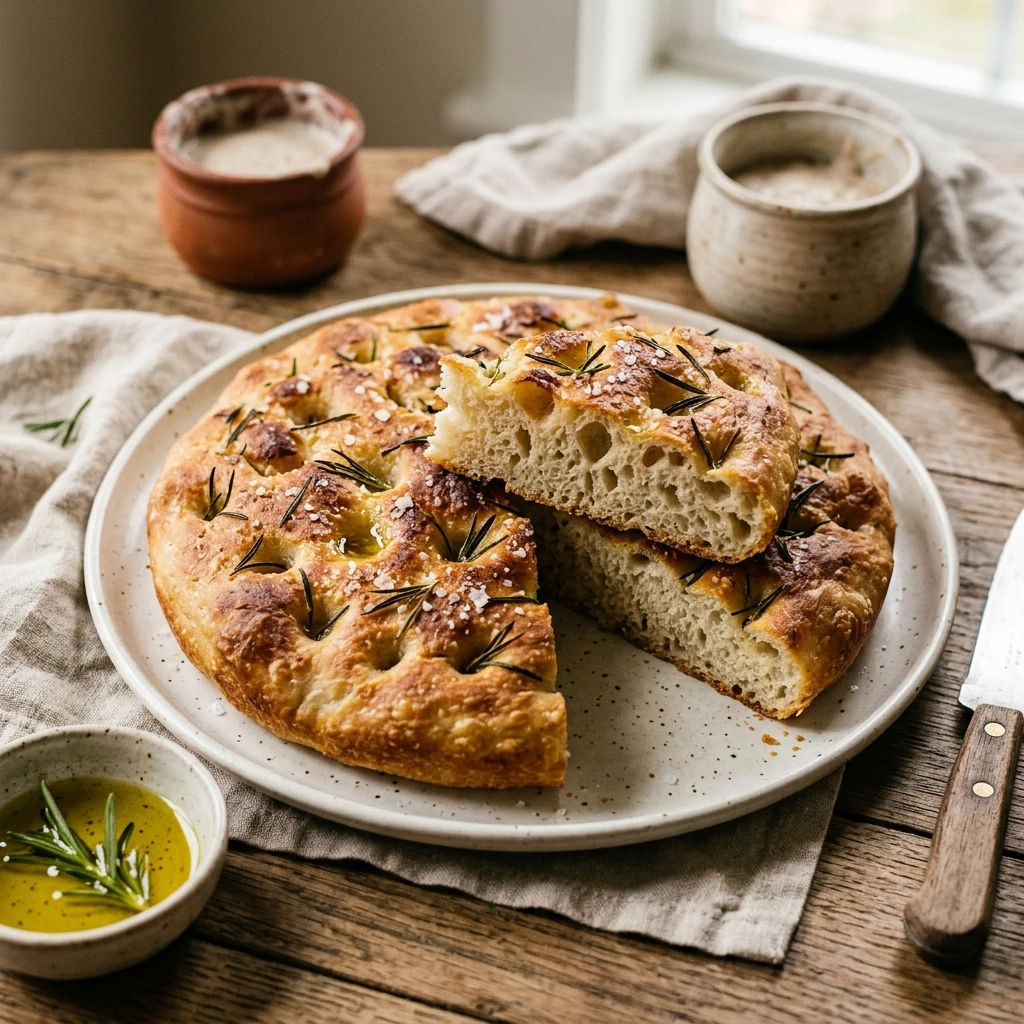 Easy No Knead Sourdough Focaccia With Same Day Bake Beginner
