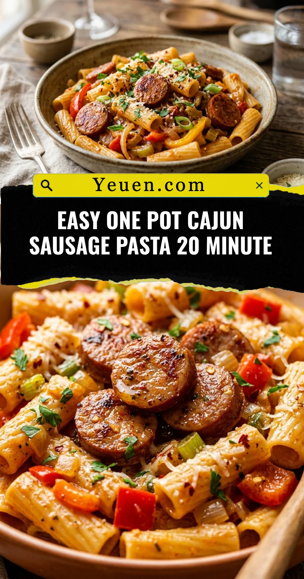 Easy One Pot Cajun Sausage Pasta 20 Minute
