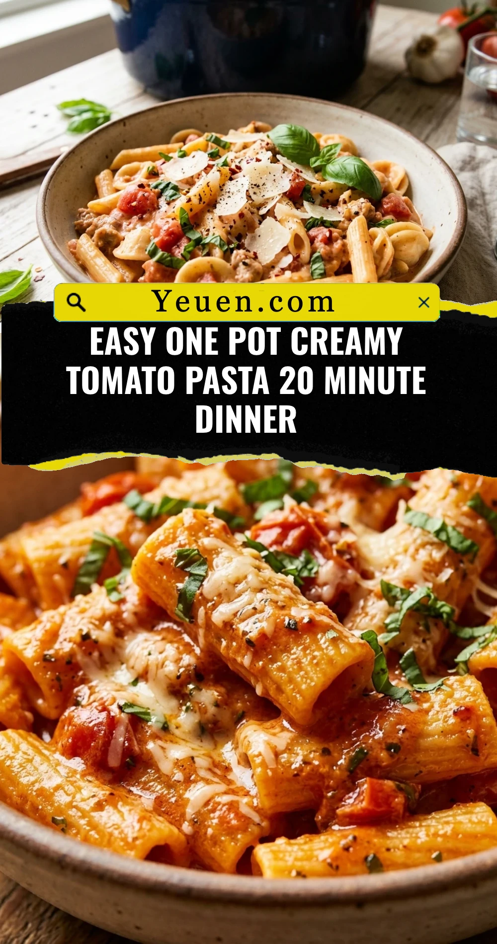 Easy One Pot Creamy Tomato Pasta 20 Minute Dinner