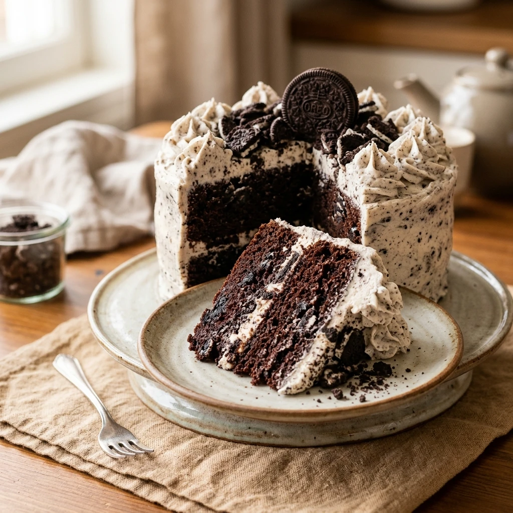 Easy Oreo Cake 3 Ingredient No Fail Box Mix Hack Bakery Style