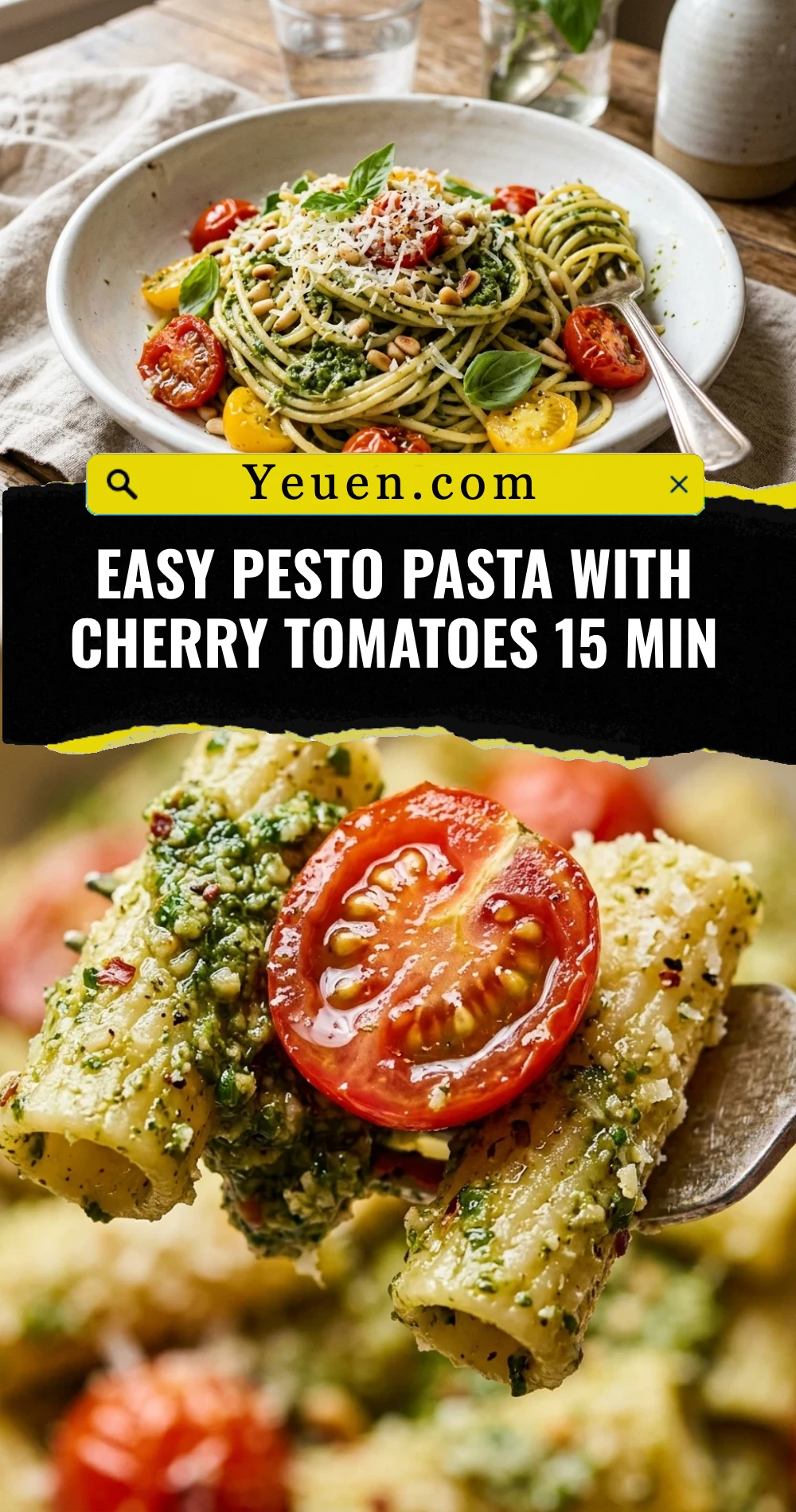 Easy Pesto Pasta With Cherry Tomatoes 15 Min