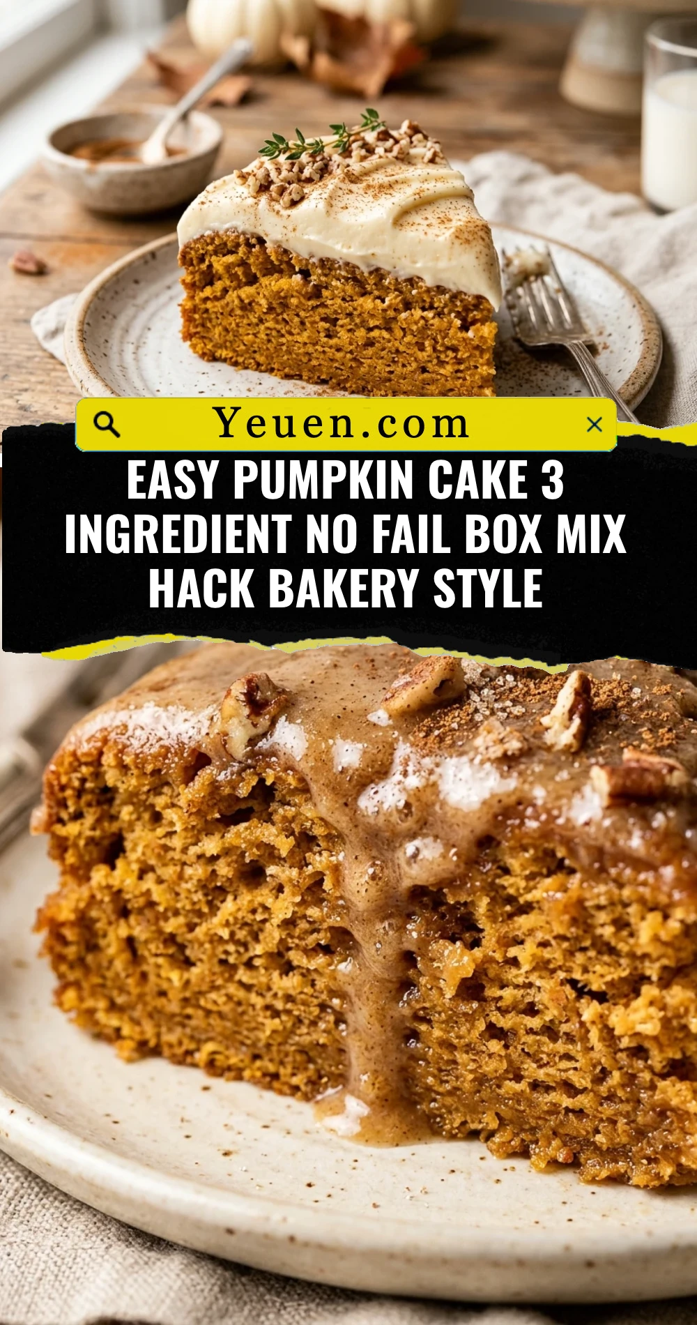 Easy Pumpkin Cake 3 Ingredient No Fail Box Mix Hack Bakery Style