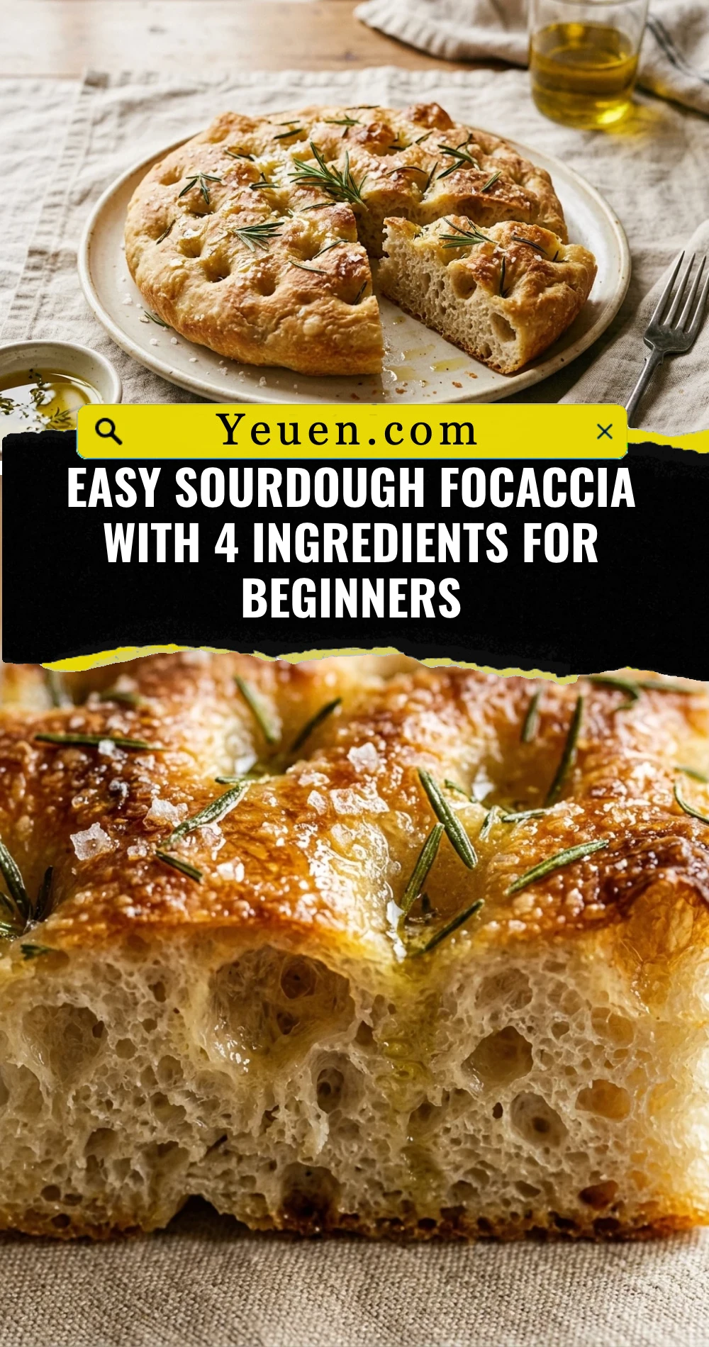 Easy Sourdough Focaccia With 4 Ingredients For Beginners
