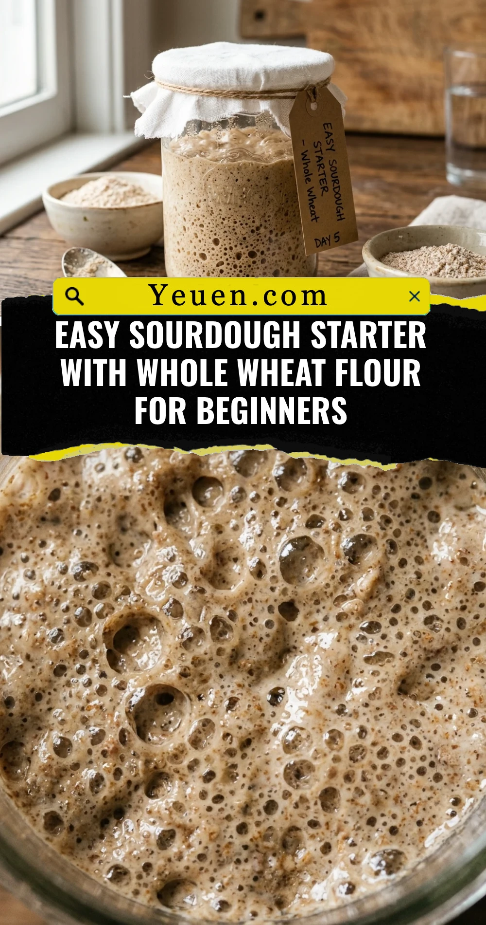Easy Sourdough Starter With Whole Wheat Flour For Beginners