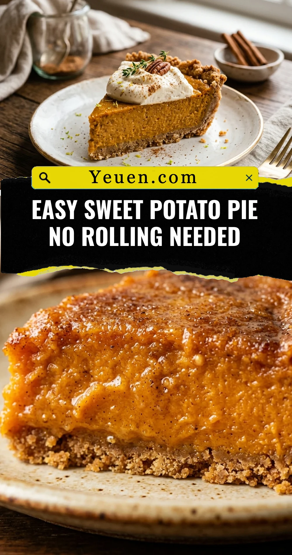 Easy Sweet Potato Pie No Rolling Needed