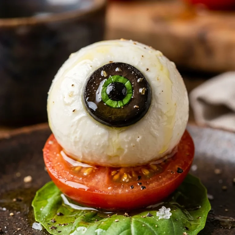 Eyeball Caprese Bites - Healthy Halloween Appetizer