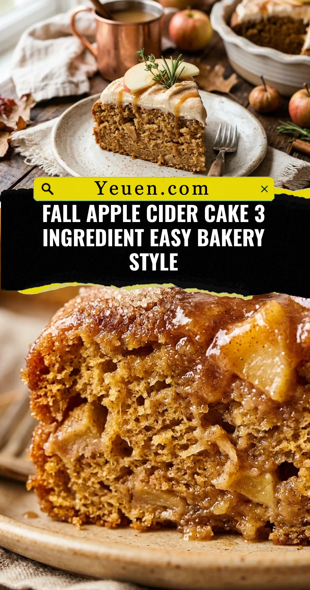 Fall Apple Cider Cake 3 Ingredient Easy Bakery Style