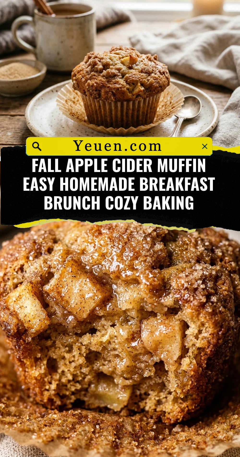 Fall Apple Cider Muffin Easy Homemade Breakfast Brunch Cozy Baking