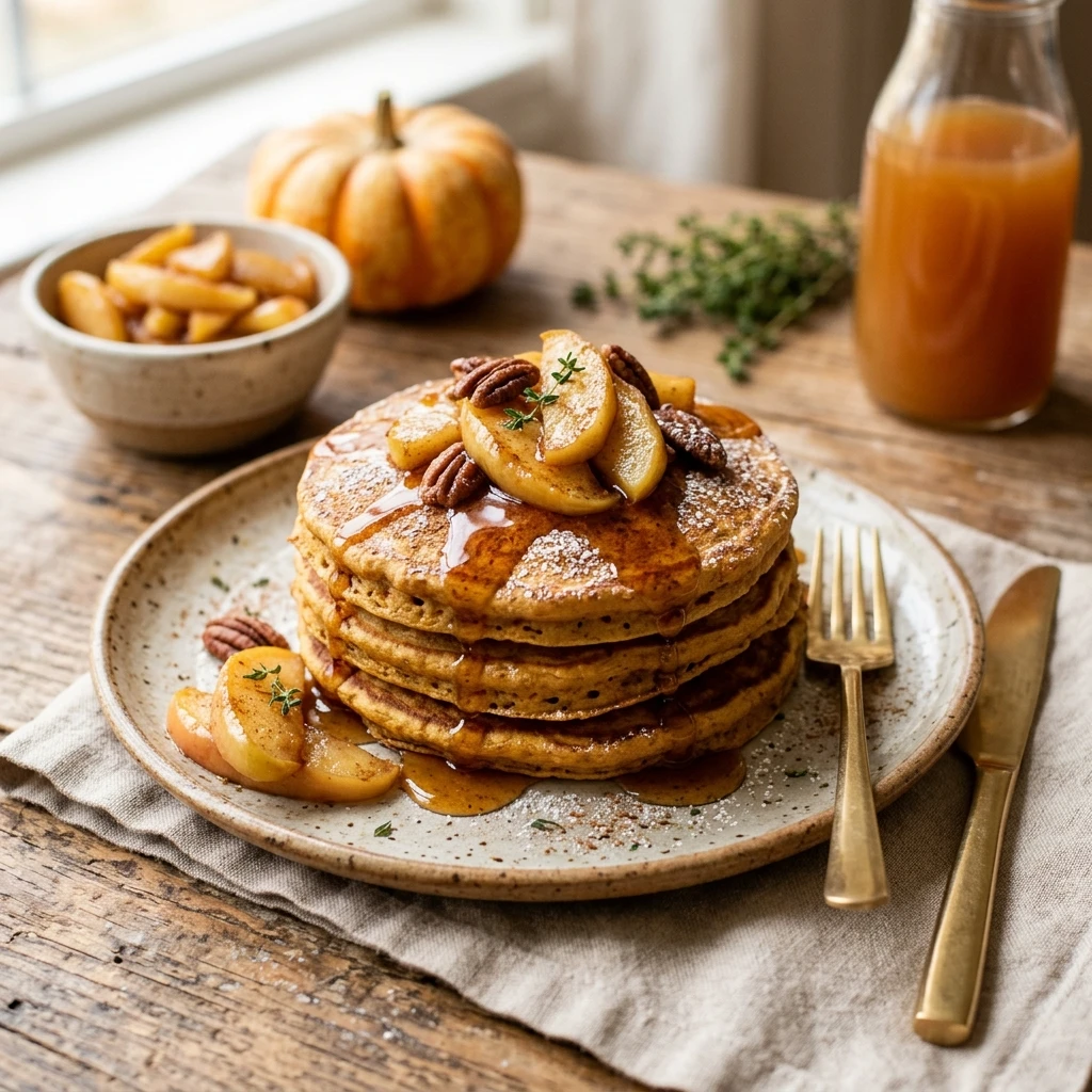 Fall Apple Cider Pancakes Easy Fluffy Stacks Pumpkin