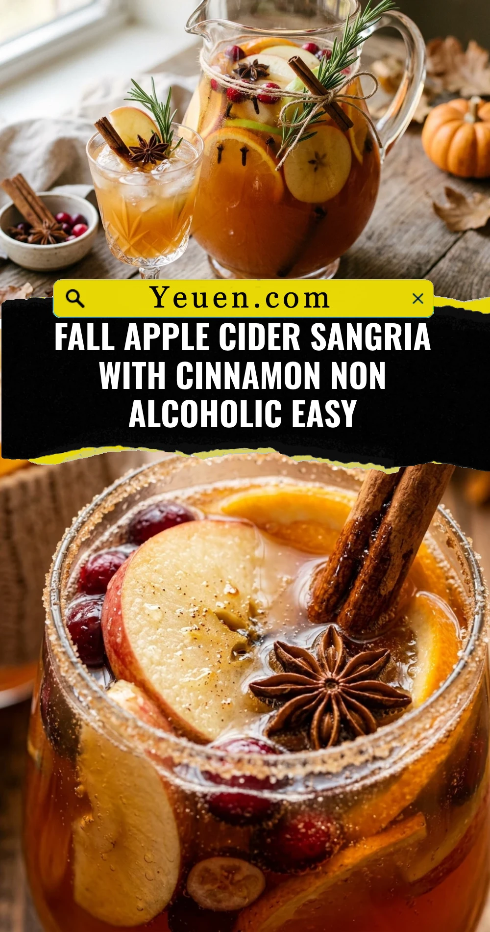 Fall Apple Cider Sangria With Cinnamon Non Alcoholic Easy
