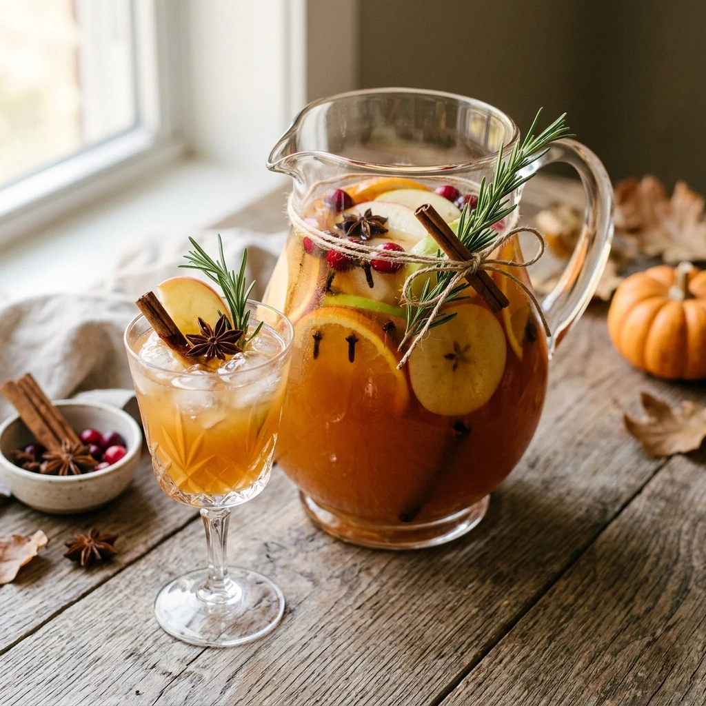 Fall Apple Cider Sangria With Cinnamon Non Alcoholic Easy