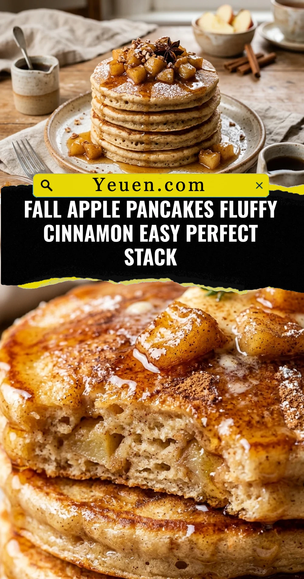 Fall Apple Pancakes Fluffy Cinnamon Easy Perfect Stack