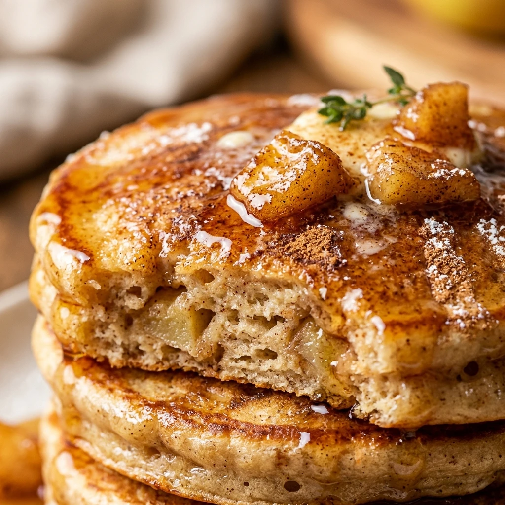 Fall Apple Pancakes Fluffy Cinnamon Easy Perfect Stack